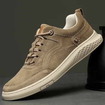 

Breathable 2020 New Lightweight Men's Leather Sneakers Outdoor Casual Shoes Men's Sneakers Comfortable Men's Shoes Size 38-44