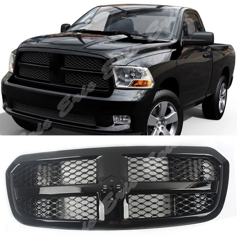 Передняя гоночная заготовка бампер решетка крышка для Dodge ram 1500 Черный ABS