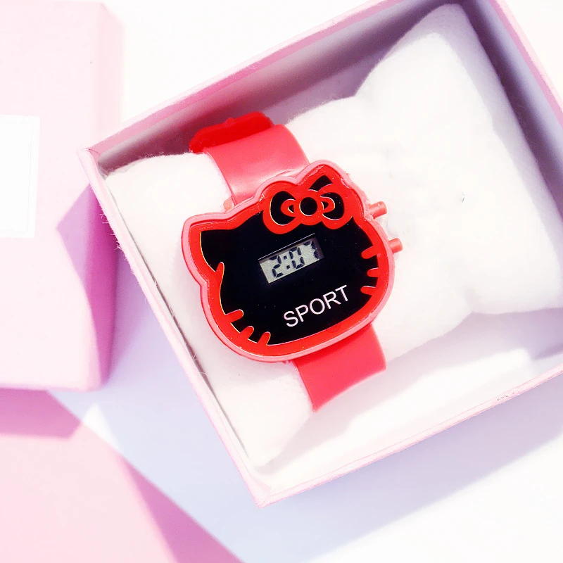 Милый светодиодный часы для девочек,, детские часы с мультипликационным принтом, цифровой браслет, подарок на день рождения, детские часы, Relogio Feminino - Цвет: Red Color