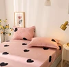 Bonenjoy 3 pcs Bed Sheet Set King Size Black Heart-shaped Pattern Fitted Sheet Set For Double Bed Mattress Cover180x200cm 5