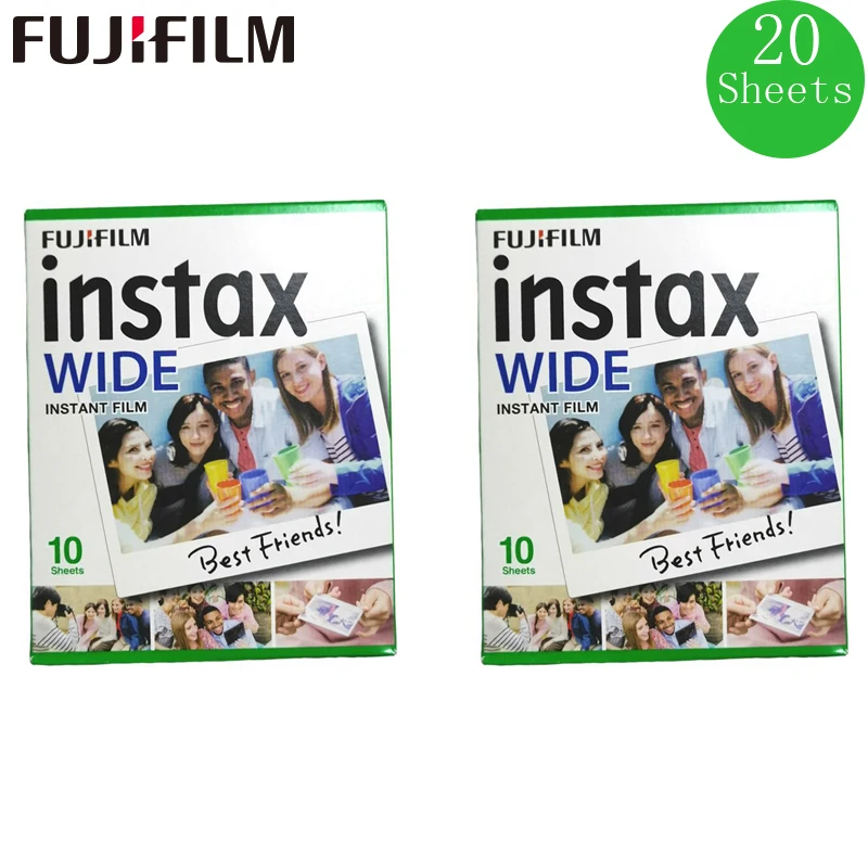 Фотобумага для фотоаппарата моментальной печати Fujifilm Instax WIDE 210 200 300 100 500AF 10/20/40/60/80/100 листов Instax WIDE films - Цвет: 20sheets
