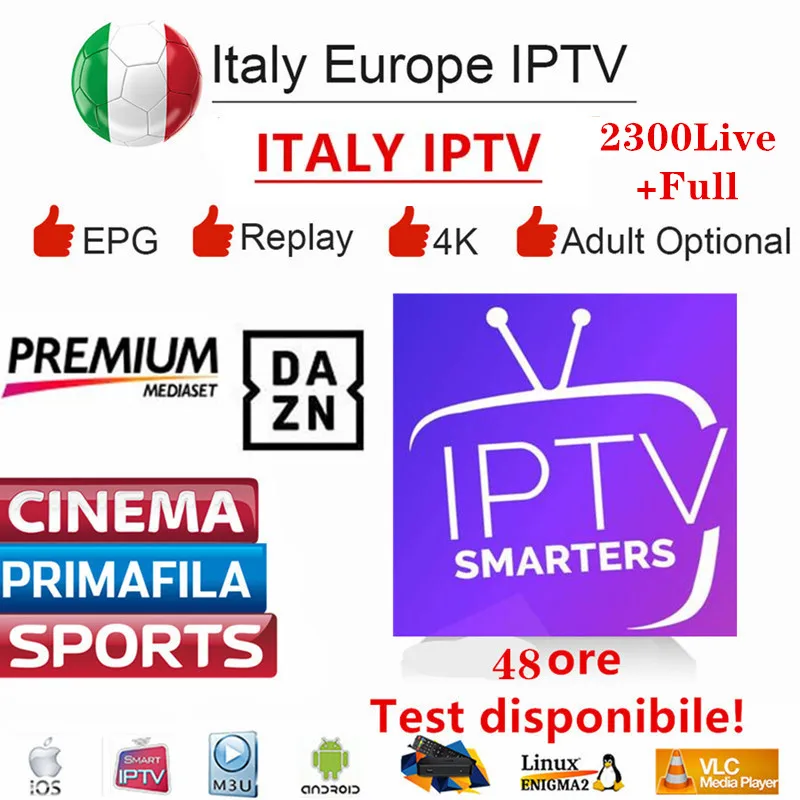 IP tv Италия M3U подписка 1 год со взрослыми каналами итальянский Спорт skyi Поддержка ip tv Smarters Android Enigma2 Smart tv box