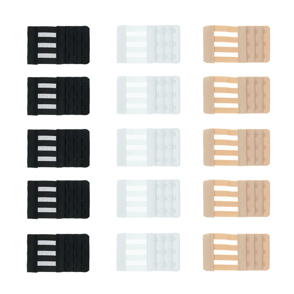 5 Pieces Bra Extenders Womens 3 Hooks 3 Rows Elastic Bra Strap Extension Adjustable Lingerie Belt Buckle Underwear