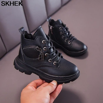 

SKHEK 2020 Boys Martin Boots Shoes Children Warm Boots Fashion Soft Bottom Girls Boots Non-slip Kids Sneakers