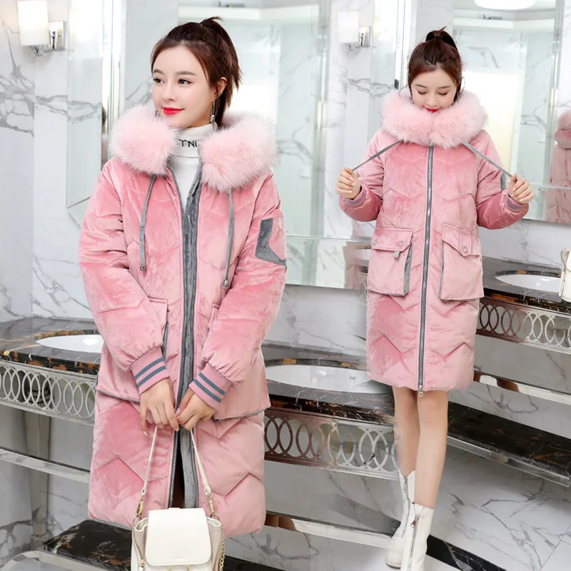 

Winter Cotton-padded Jacket Women's Mid-length Korean-style 2019 New Style Thick Loose-Fit Cotton-padded Clothes INS over-the-Kn