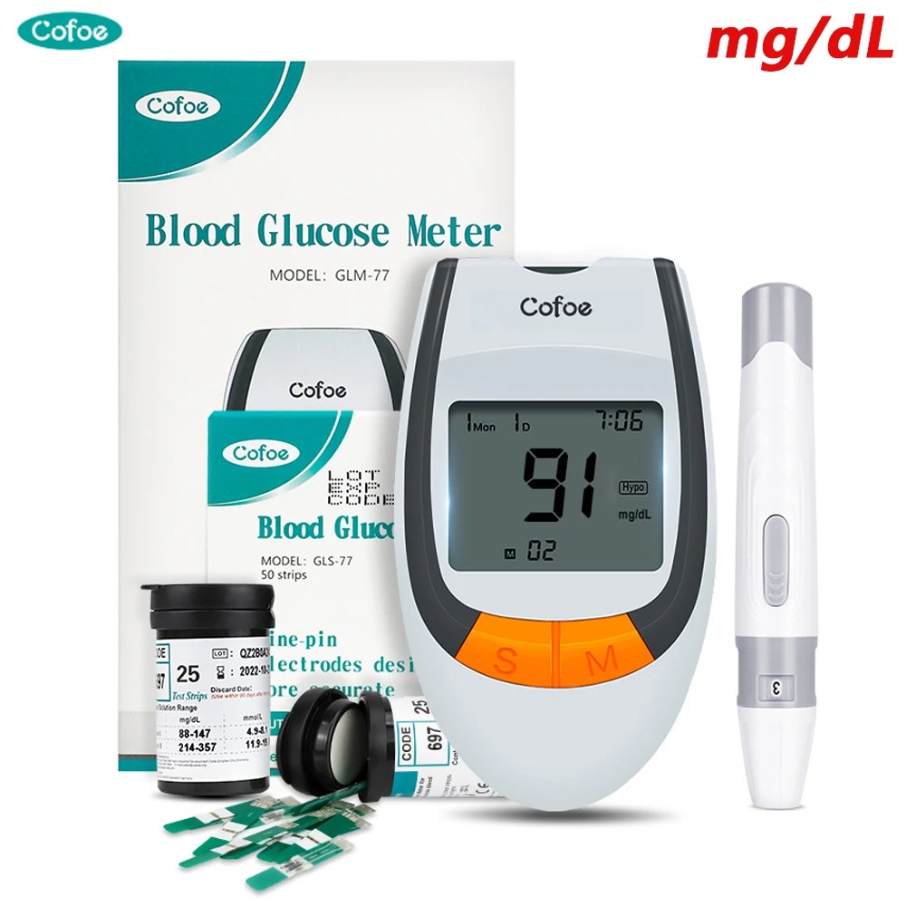 Cofoe Blood Glucose Meter 50/100 Strips&lancets Safeaccurate
