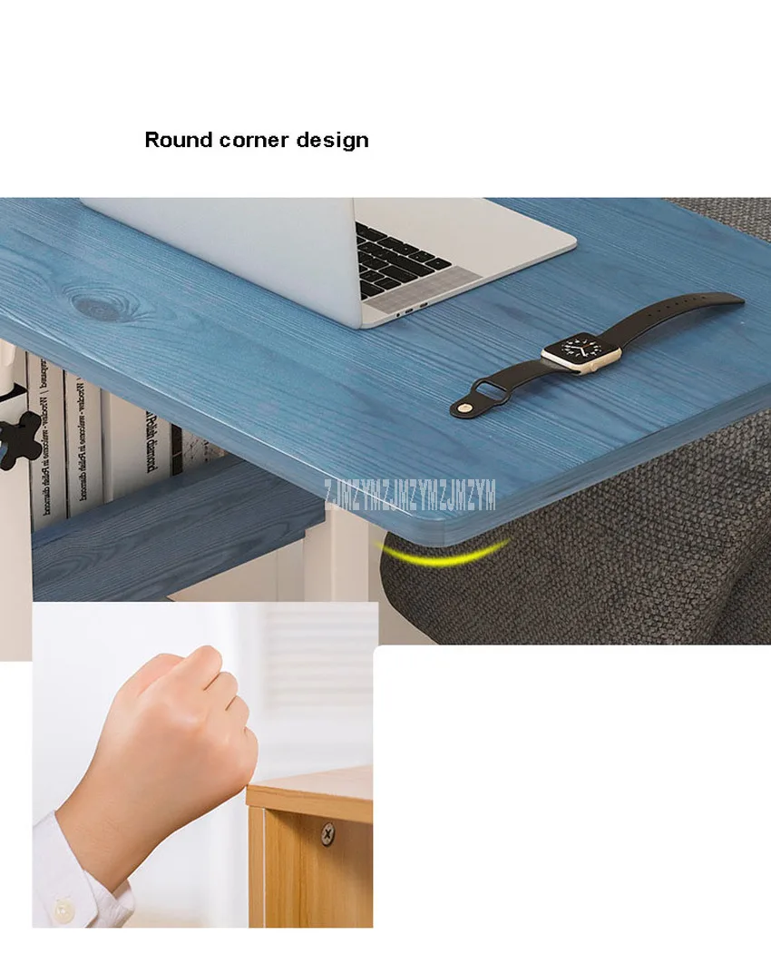 Movable Simple Design Laptop Table Wood Desktop Height Adjustable Bed Sofa Side Computer Notebook Laptop Desk Table Iron Frame