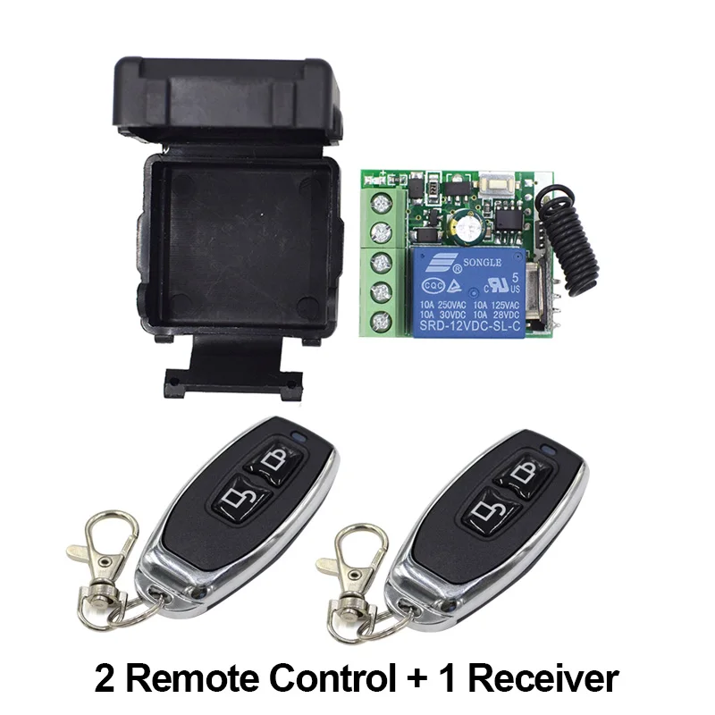 1 Receiver and 2 RC DIY 433 МГц DC12V 1CH реле беспроводной пульт дистанционного управления 433 МГц рч приемник модуль для умного дома переключатель передатчик - Цвет: 1 Receiver and 2 RC