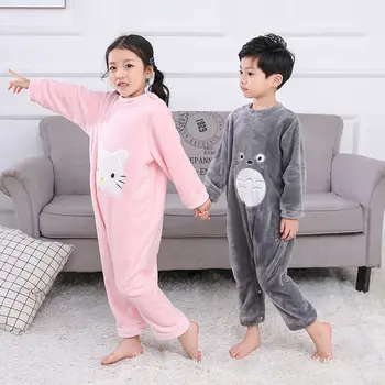 

Children 's One - Piece Pajama Thick Flannel Winter Anti-Kick Anti-Cold Bellyband Coral Fleece Sleeping Bag