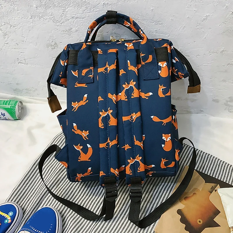 Women Backpack Fashion Fox Pattern Female Backpack School Bag for Girls Harajuku Student Bookbag