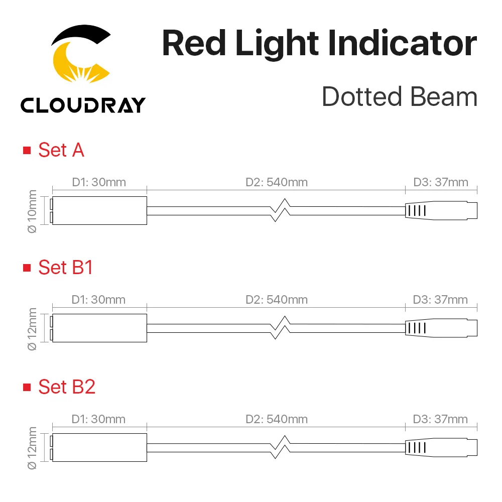 Laser Module Cloudray Red Dotted Beam Light 650nm 5V Infrared Adjustable + Adapter For Fiber Marking or Cutting Machine