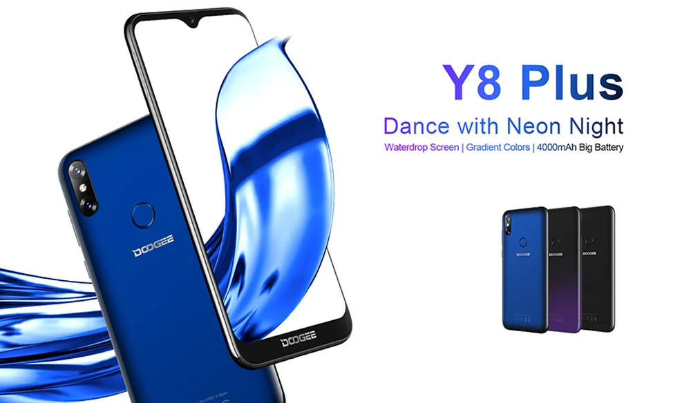 DOOGEE Y8 Plus, Android 9,0, FDD LTE, 6,21 дюймов, 19:9, экран капли воды, смартфон MTK6761, 3 Гб ОЗУ, 32 Гб ПЗУ, 4000 мАч, две sim-карты, МП