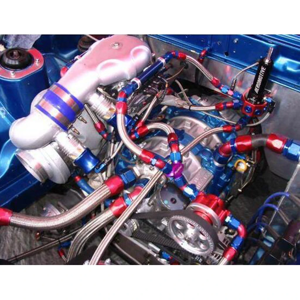 10Ft Nylon Braided Fuel Line with AN8 Hose End Aluminum Fittings Kit