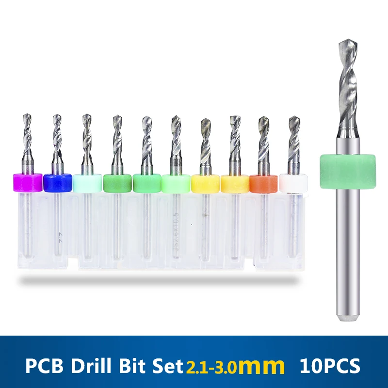 Wiertło PCB 10 szt. 2.1-3.0mm 1/8 