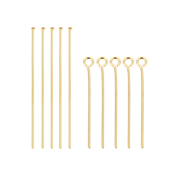 

100pcs/lot Stainless Steel 9-pin DIY Handmade Jewelry Metal Accessories Beaded Material Golden Metal Needle 0.7*20/22/30/40/50mm