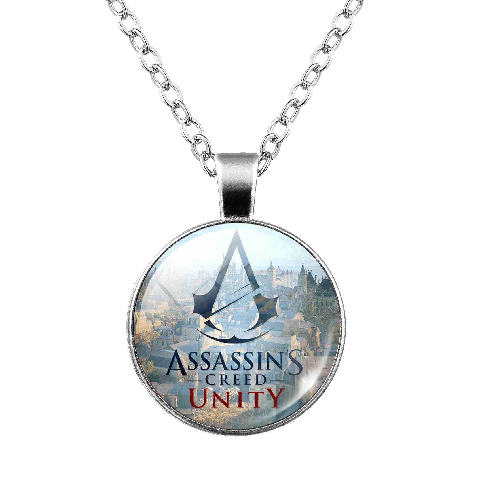 Модное ожерелье Assassin's Creed стакан драгоценных камней с кулоном аниме милое