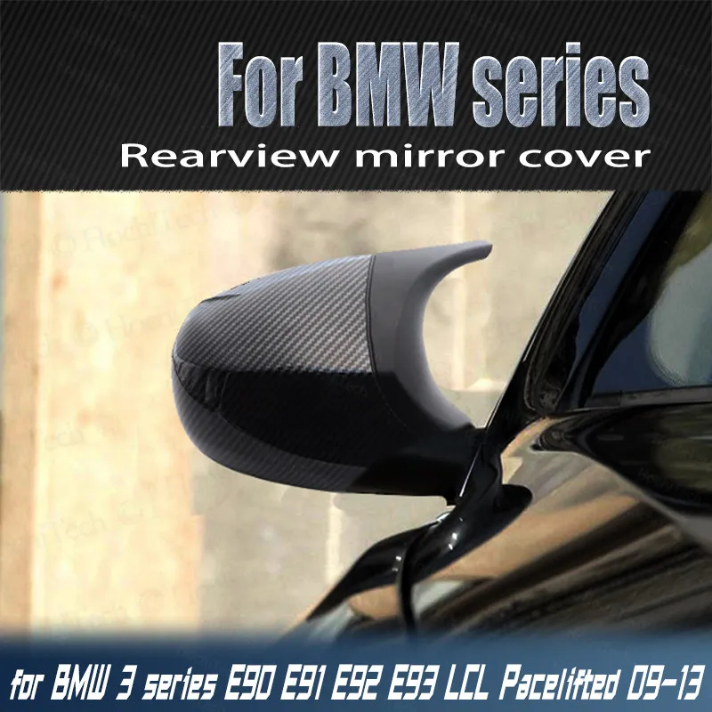 Facelifted Car Styling Black Carbon Fiber Pattern 2pcs for BMW E90 E91 E92 E93 LCI M3 Style Rearview Mirror Cover Caps | Автомобили и