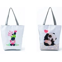 Женская сумка на плечо с принтом милой панды из мультфильма; женская сумка с принтом животных; J9