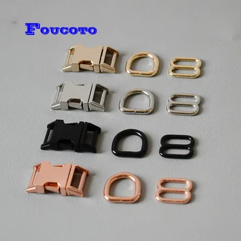 

50 sets/lot 15mm 20mm 25mm plated nickle metal D rings belt buckle clip clasp loop for paracord bags dog collar DIY accessories