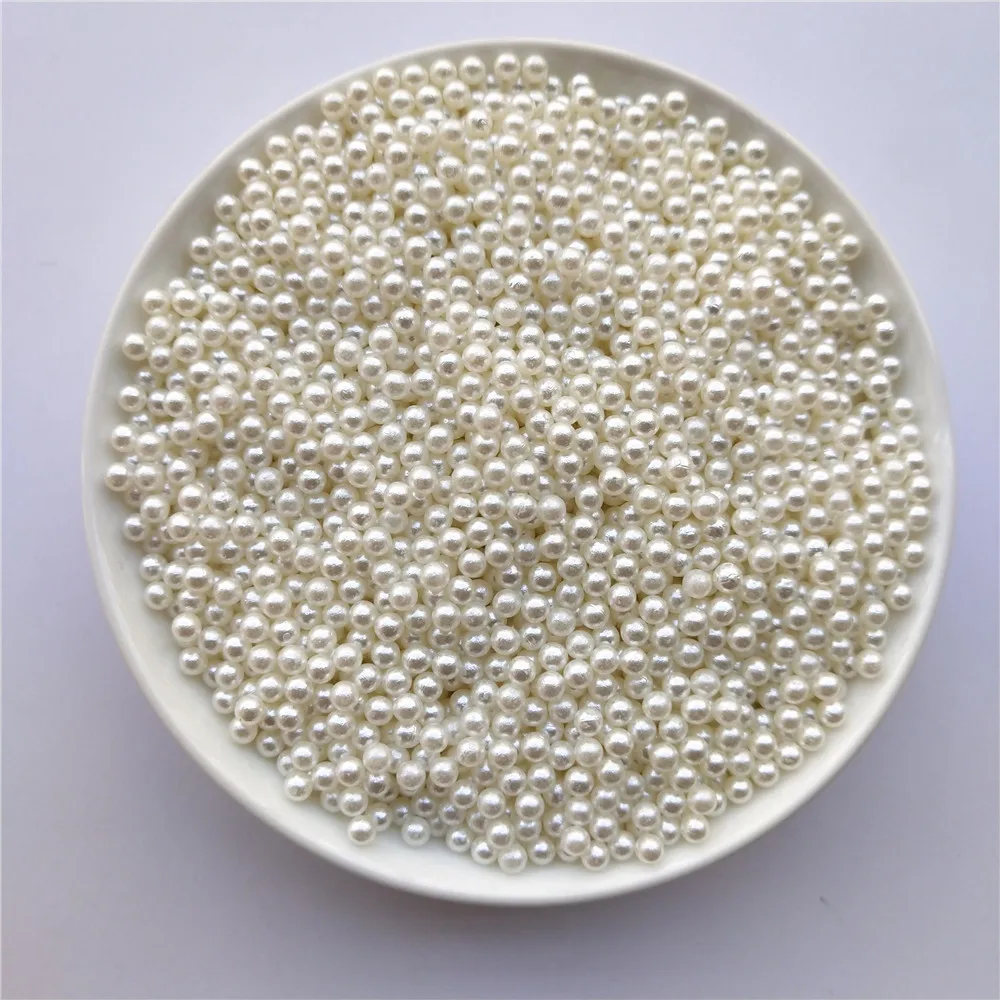 2-22mm No Hole Ivory Round Acrylic ABS Imitation Pearl Bead Charm Loose Beads for Jewelry Making Craft Necklace Earring Headwear