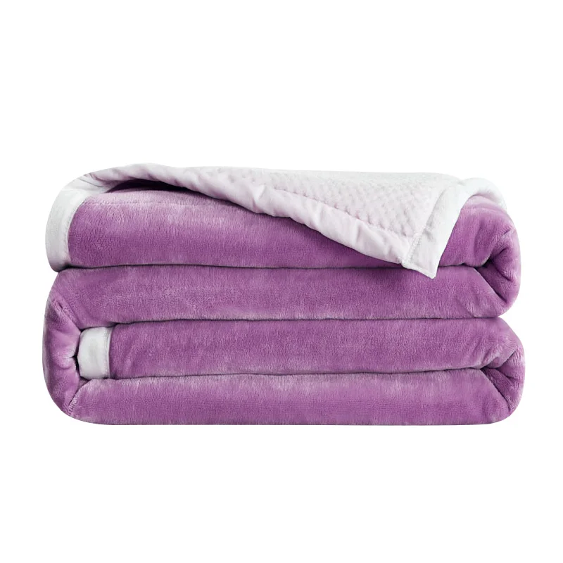 Purple Лидер продаж, одеяло из кораллового флиса, одеяло s на диване, однотонное покрывало, покрывало для дивана, одеяло s, уютное покрывало для кровати, постельные принадлежности - Цвет: Purple