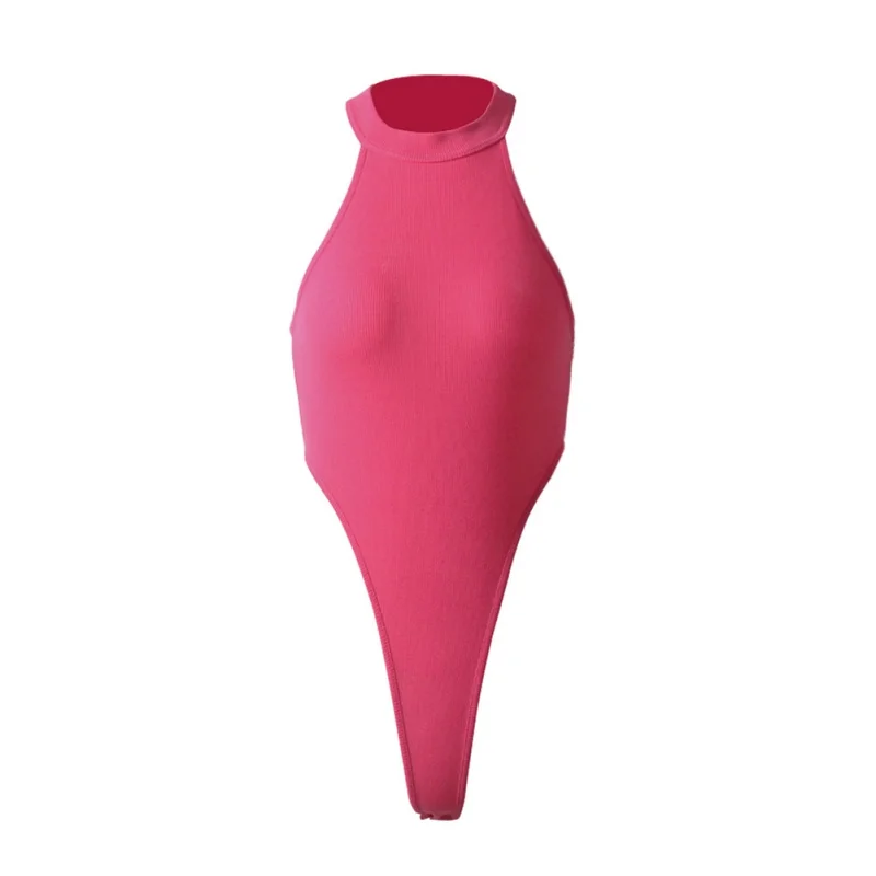 2019  New Fashion Halter Jumpsuit Women Sleeveless Shirt Jumpsuit Bodysuit Pants Stretch Leotard Top Blouse T Shirt