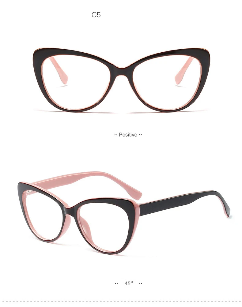 Модные женские очки с кошачьими глазами, модные женские прозрачные солнцезащитные очки без оправы