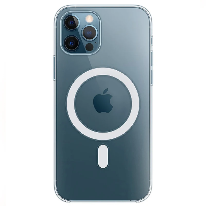 Grma Original Magnetic Coil Circle TPU Transparent Clear Crystal Phone Case For Apple iPhone 12 Mini 12 Pro Max Silicone Cover