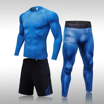 

Winter Men's Thermal Underwear Running Sports Suit Top Compression Underwear Tights Fitness Jogging MMA Base Gym Men Clothing