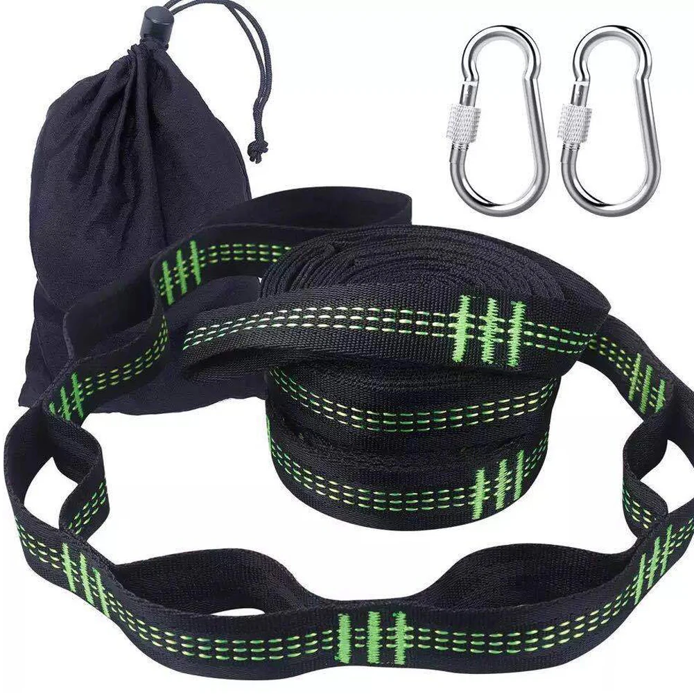 

Hiking Adjustable Loops Storage Bag With Climbing Buckle Hammock Strap Hanging Tree Durable Swing Outdoor Accessories Portable