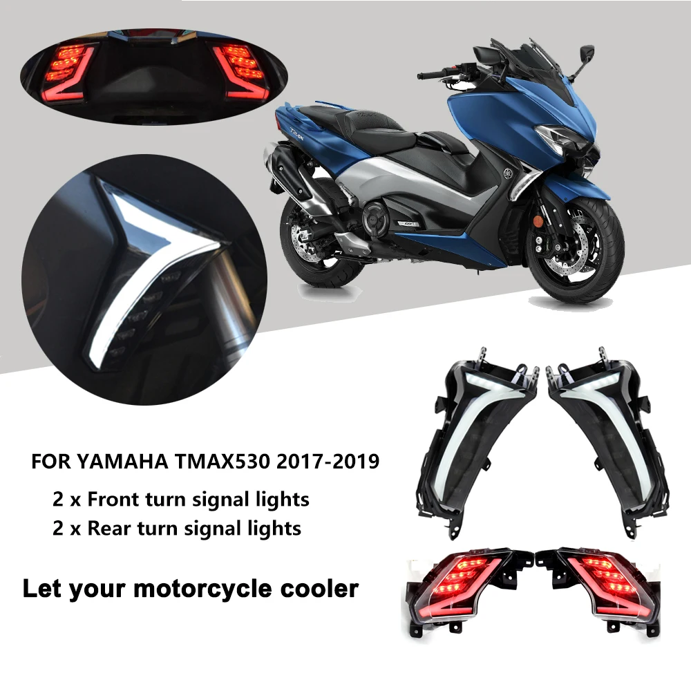 Для TMAX 530 светильник светодиодный указатели поворота передний задний тормозной светильник для Yamaha TMAX TMAX530 SX DX модели E-MARK