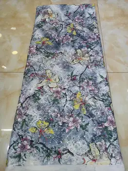 

High Quality Embroidery French Lace Fabric African Guipure Swiss Voile Lace Fabric Nigerian Stones Voile Lace Wedding Materials