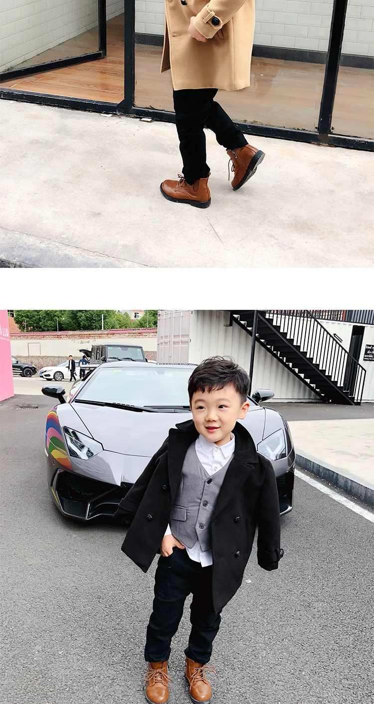 90-140cm new winter thicken warm fleece inside fashion style boys coat 1pc boys warm thick winter coat
