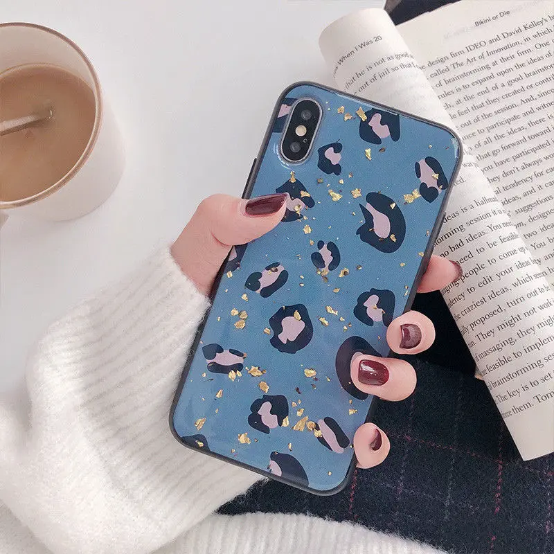 Золотой Фольга леопардовый чехол для телефона для iPhone 11 11Pro Max X XS Max XR Мягкий ТПУ чехол для iPhone 6 6s 7 8 Plus блестящая задняя крышка