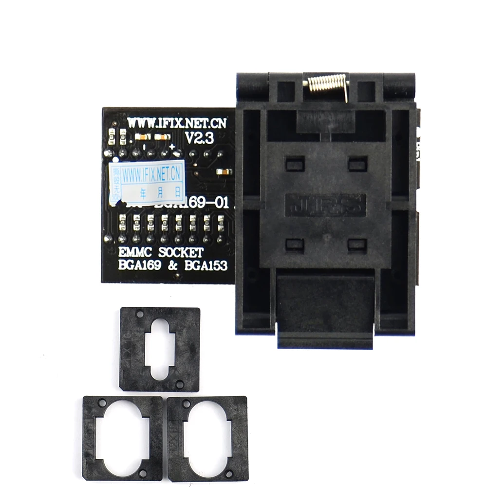 Calidad A + + + T-BGA169-01 BGA169 / BGA153 EMMC adaptador V2.3 con 3 uds BGA caja circundante para RT809H programador gratis envío