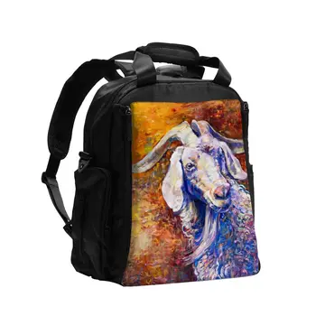 

Baby Diaper Bag Goat Portrait Painting Maternity Bag for Disposable Reusable Wet Dry Diaper Bag Double Handle Wetbag