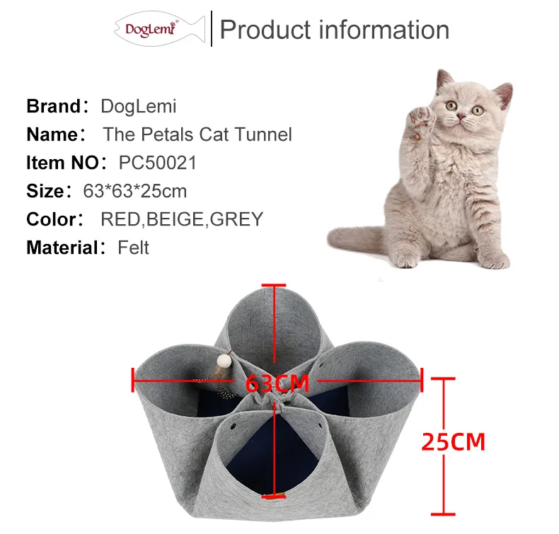 Doglemi DIY цветок кошка кровать пещера дизайнер Кошка Туннель