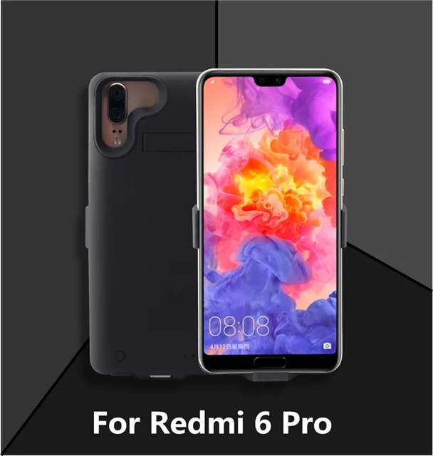 Black For 6 Pro KQJYS 6000 мАч чехол для зарядки для Redmi 6 Внешний Аккумулятор Чехол для зарядного устройства чехол s для Xiaomi Redmi 6 Pro резервного питания - Цвет: Black For 6 Pro