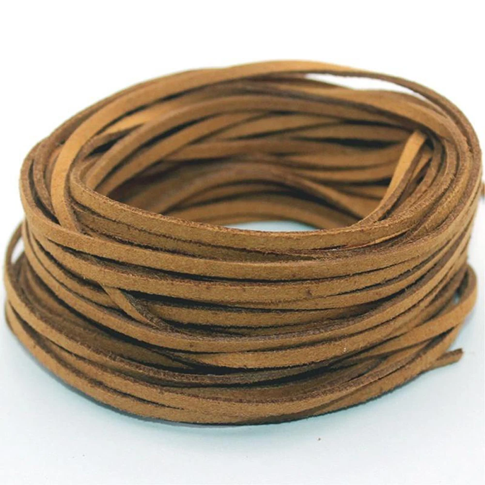 light coffee 1 шт 1 м плоский плетеный шнур из искусственной замши, мягкий кожаный кружевной браслет ручной работы из бисера, веревочная нить для изготовления ювелирных изделий, новинка - Цвет: light coffee