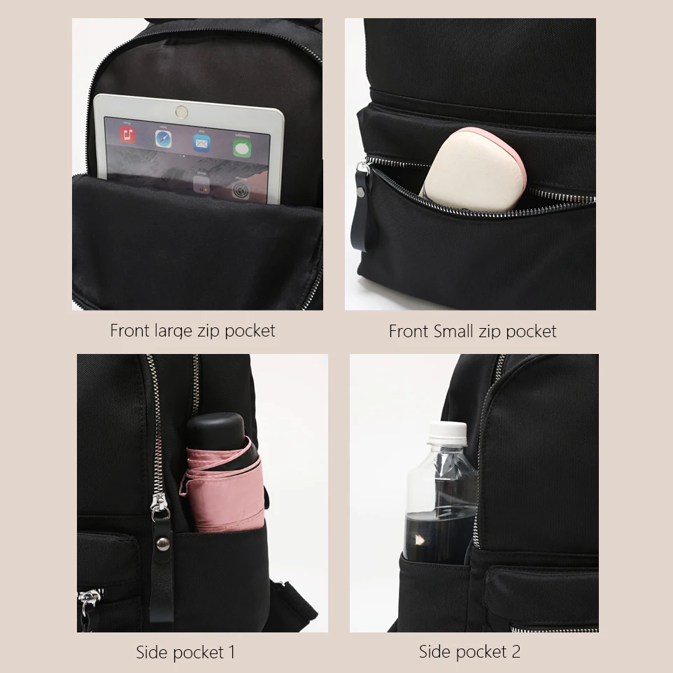 2021 New Classic Casual Women's Backpack Waterproof Oxford Multi-Pocket Large Capacity Girls School Travel Female Bag 4