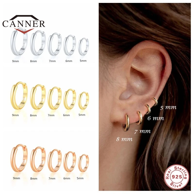Orecchini A Cerchio Serpente In Argento Sterling 925 - Piccoli 17 Mm - Unisex, Ipoallergenici, Regalo Per Lei E Lui