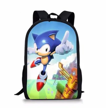 

Children's Backpack Hot Game Sonic Hedgehog Pattern Students Backpack Cartoon Design Toddler Boys Girls School Book Bags