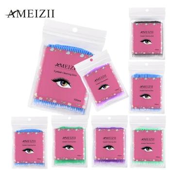 

100PCS Disposable Eyelash Brushes Swab Microbrushes Eyelash Extension Tools Individual Eyelashes Removing Tools Applicators