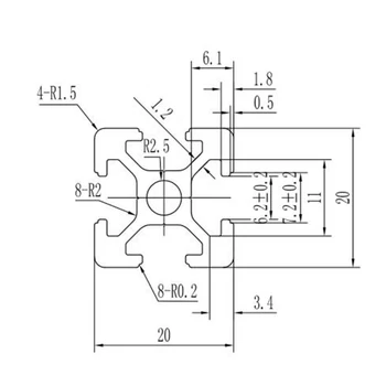 

4pcs EU Anodized Linear Rail Aluminum Profile Extrusion 2020 for DIY 3D printer D08B
