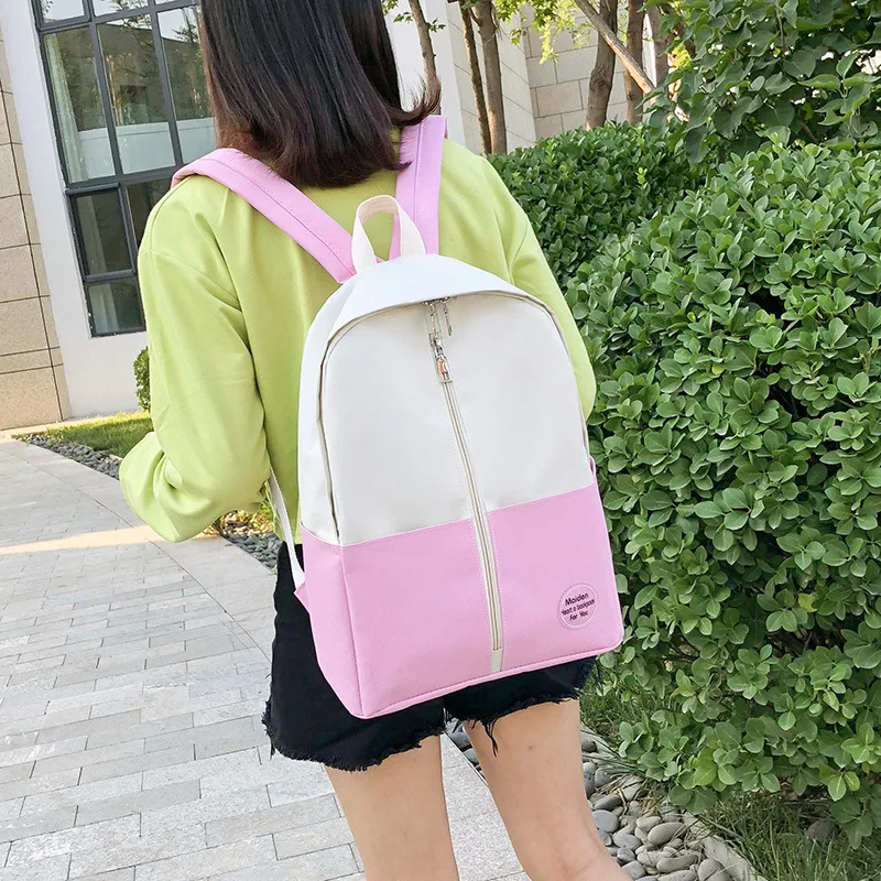 

2018 Summer New Style College Style Hipster Contrast Color Backpack Korean-style Middle And High School Students Large-Volume ST