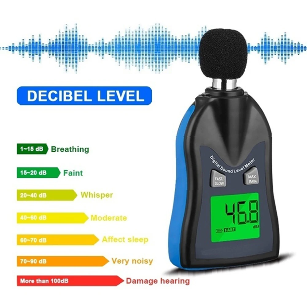 

HP-882C Digital Sound Level Meter 30-130dB Noise Level Meter Noise Measuring Instrument Tester Decibel Monitor