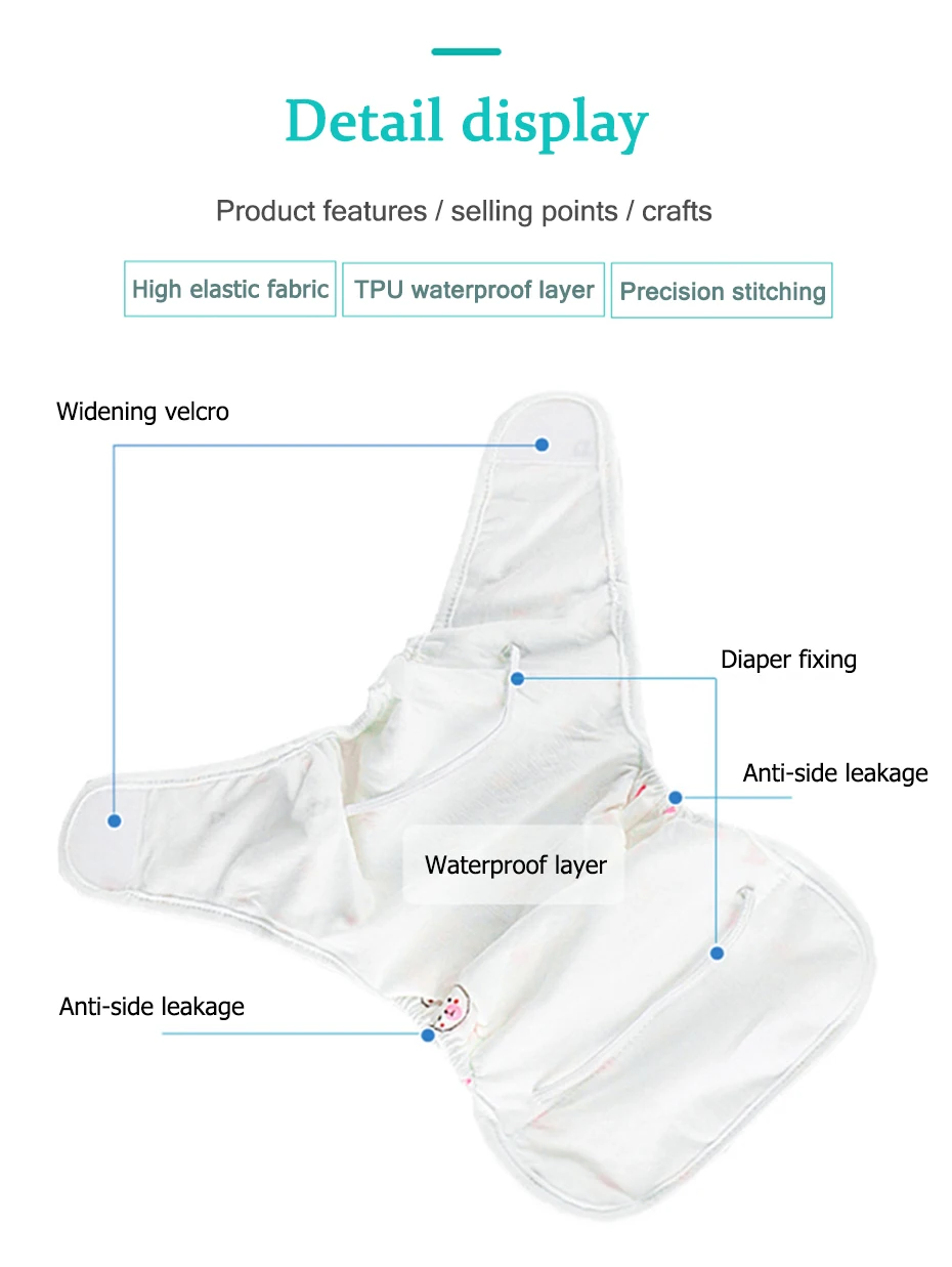 Тканевые трусики для подгузников, непромокаемые тренировочные штаны для горшка, Моющиеся Многоразовые подгузники для новорождённых, детские подгузники