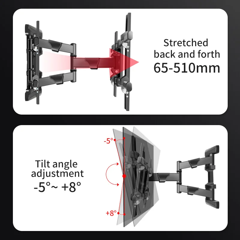 Braço Plasma tv Montagem na Parede Movimento Total Tilt Soporte Suporte Suporte Quadro Suporte Giratório para tv Organizador Dyq8 3780 - Image 4