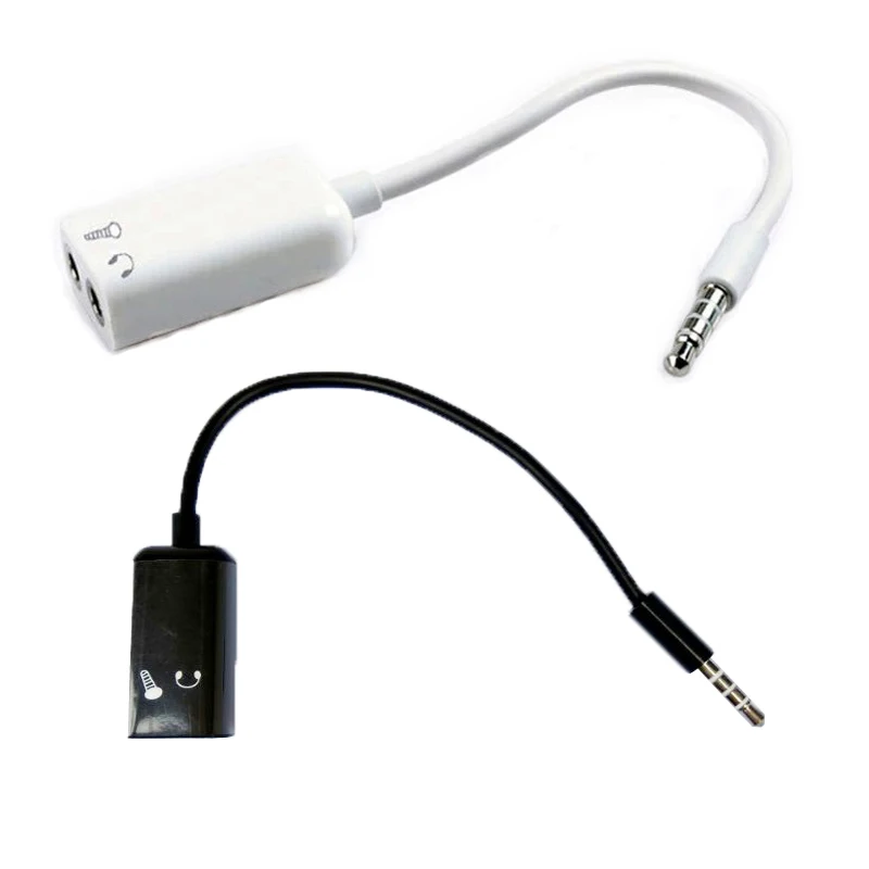 100pcs black 3 5mm Jack Male to Female Headphone Stereo Earphone Audio Splitter to Micrphone Adapter Cable For Phone 6 5S 4S