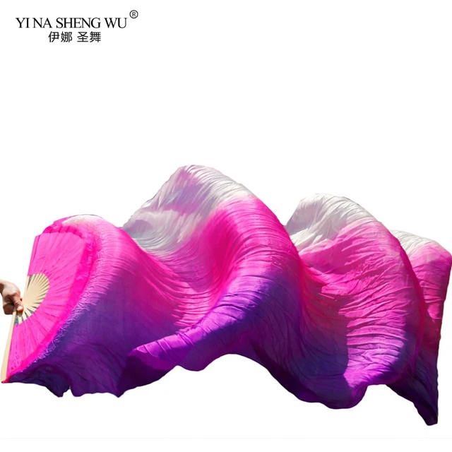 1 Piece Imitation Silk Colorful Belly Dance Fan Handmade Fan For Kids/Women Bellydance Long Fan Chinese Dance Fan Veil 22 Colors Color 22